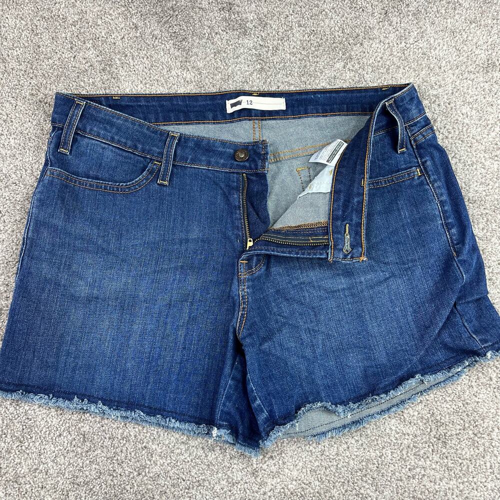 Levi's Women's Jean Shorts size 12, dark/medium wash
